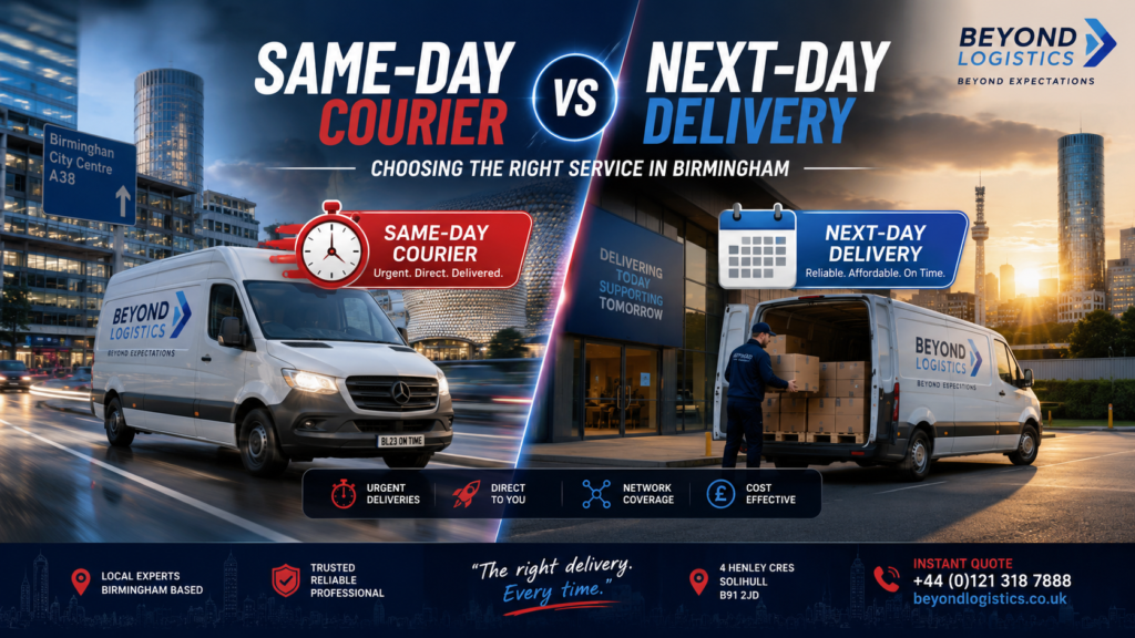 Same-Day Courier vs Next-Day Delivery: Choosing the Right Service in Birmingham